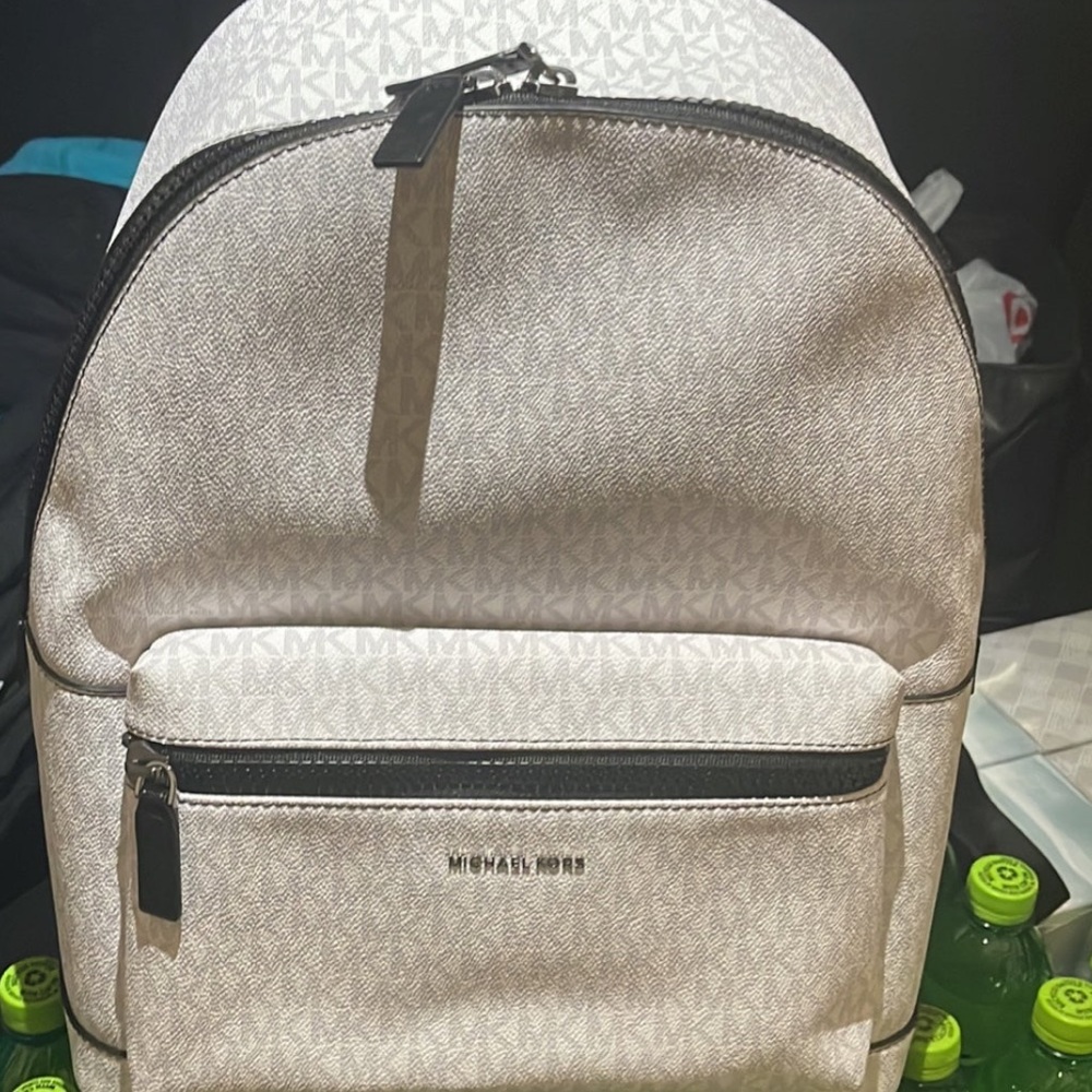 Michael Kors grey and white large backpack. NWOT.